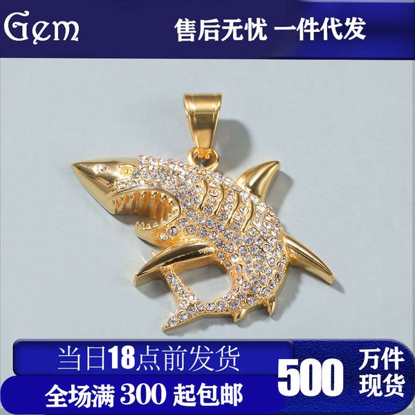 

stainless steel shark pendant hip hop punk personalized titanium steel products collection, Silver