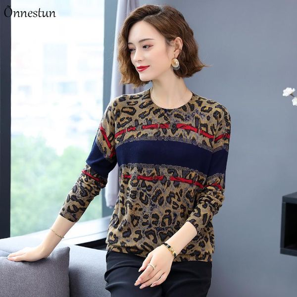 

women's sweaters sweater women spring autumn casual pullover pull knitwear retro print elasticity for woman, White;black