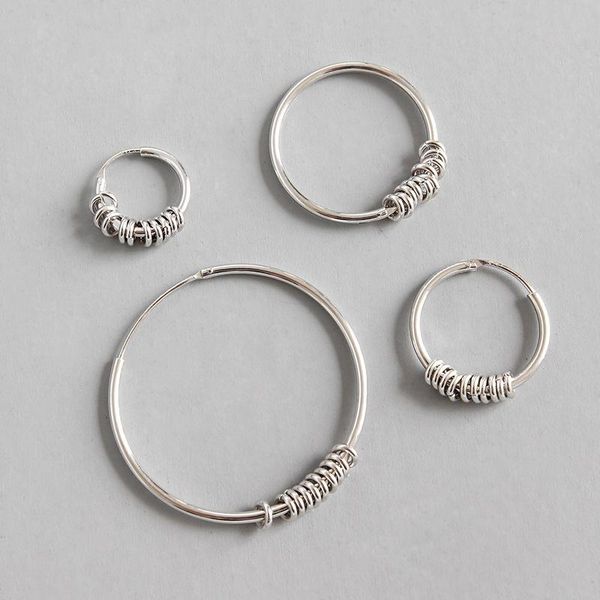 

charm 925 sterling silver earrings jewelry punk small circle hoop white gold color, Golden