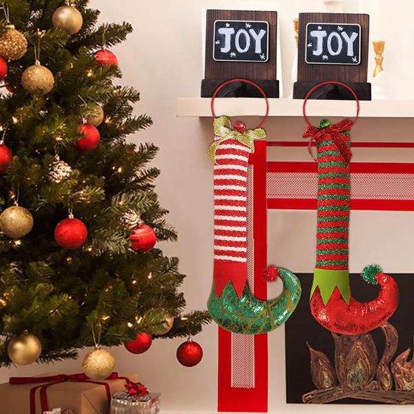 

qifu эльф сапоги рождественские украшения рождественский декор для дома рождество 2019 дерево кулон на navidad adornos с новым годом 2020 по