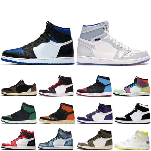 

tie dye 1 1s men basketball shoes shattered bred court purple twist chicago satin snake men sport trainers sneakers 5.5-12