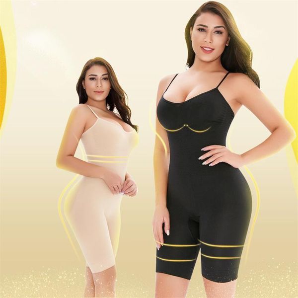 

women's shapers women full body shaper sculpting bodysuits bulifter mid-thigh length pants tummy control chest support shapewear1, Black;white