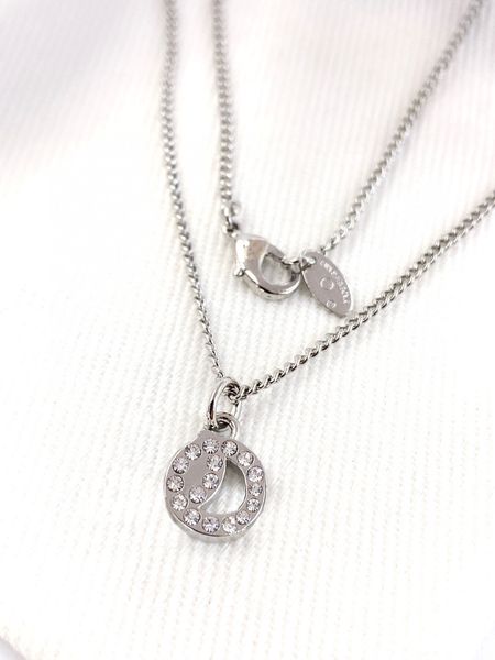 

мода алмазное круглое ожерелье bijoux для леди женщины вечеринка свадебные влюбленные подарок обручальные украшения для невесты с коробкой, Silver