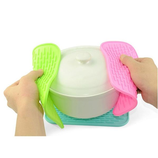 

sile insulation placemat kitchen pot holder table mat heat resistant kettle pad car phone non-slip pad thicken jlltyx lajiaoyard