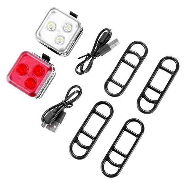 

rechargeable led bike lights set ultra bright front and back rear bicycle light combo waterproof mountain bike lights
