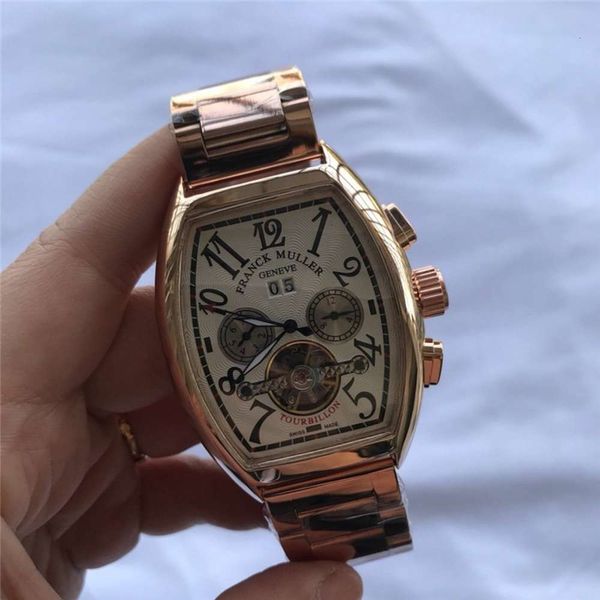 

2020 bucket dial tourbillon mechanical casual men's belt calendar watch ing