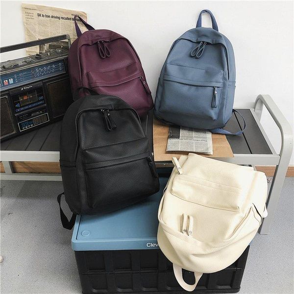 

backpack bikab 2021 fashion casual women's shoulder bag nylon solid color single girls schoolbag women