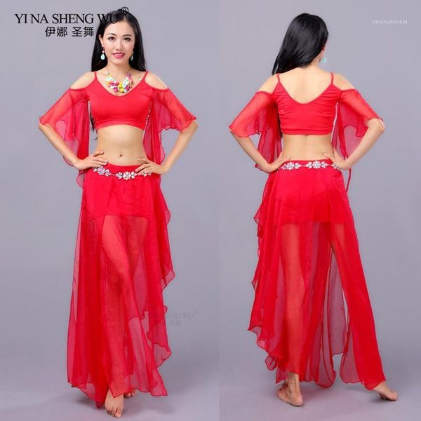

stage wear belly dance costume practice set lady dancing professional s performance & skirt hip scarf dress1, Black;red