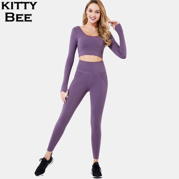 

sport set women yoga gym set workout clothes for women fitness sport suit long sleeve crop push up leggings sportswear, White;red