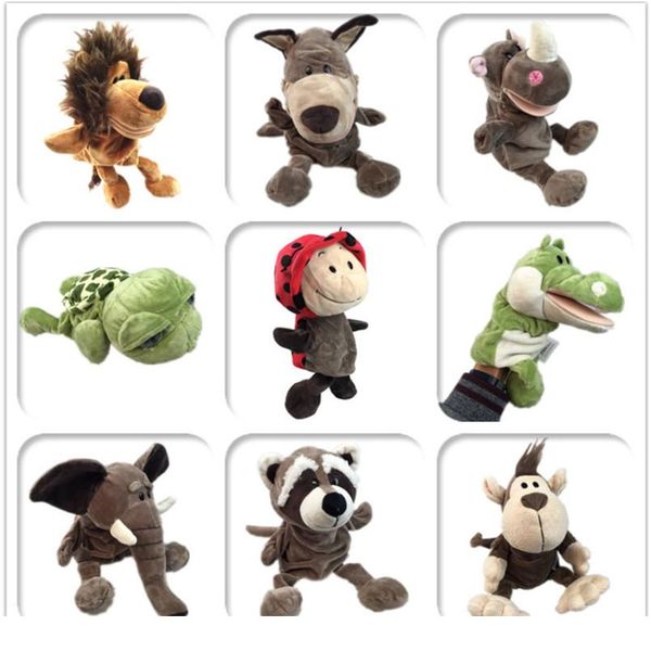 

child lovely animal plush hand puppets childhood soft toy monkey lion crocodile elephdae shape story pretend playi wmtszu