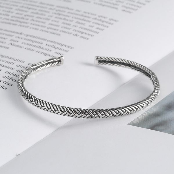 

2020 selling vintage thai silver bracelet women's simple all-match bracelet accessories batch, White