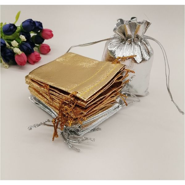 

500 шт. золотой серебряный сумка ткань ювелирные изделия сумка алюминиевая фольга сумка сумка древесина свадебные украшения для ювелирных из
