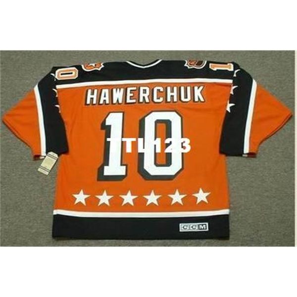 

men #10 dale hawerchuk 1984 campbell "all star" ccm vintage hockey jersey or custom any name or number retro jersey, Black