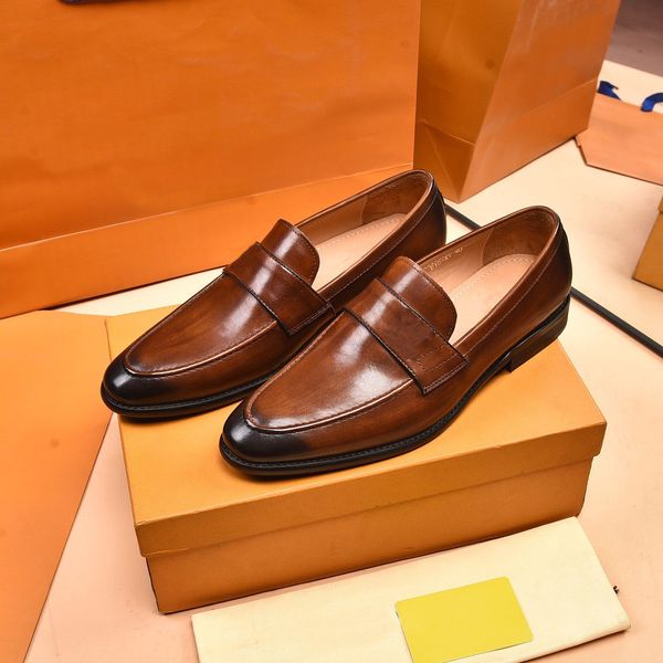 

2022 mens designer party formal dress shoes genuine leather loafers men brand business outdoor fashion casual flats size 38-45, Black