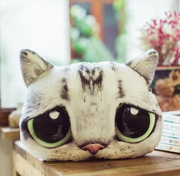 

2018 новый 3d моделирование кошка голова подушка диван подушка оформление автомобиля творческая фаршированная подушка подарок для девочки jl