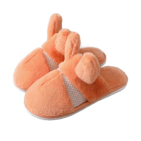 

women men slippers winter home fashion non-slip soft warm cute indoor bedroom house couples floor shoes, Black