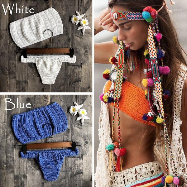 

women solid color tube bikini backless beach swimwear lady split bikini 2 piece set swimwear 2020 new1, White;black