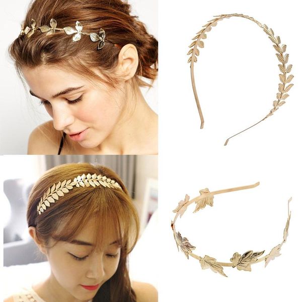 

hair clips & barrettes fashion retro bands for women wedding metal gold leaf butterfly headbands girls bride accessories, Golden;silver