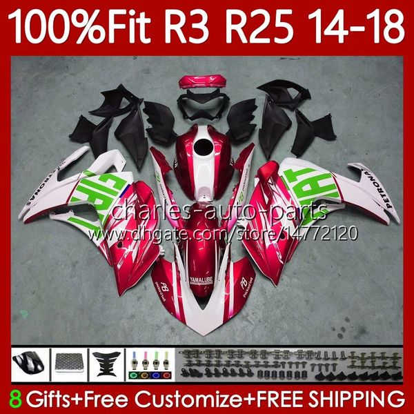 Einspritzung OEM-Verkleidungen für Yamaha YZFR3 YZFR25 YZF-R25 2014–2018 Karosserie 102Nr