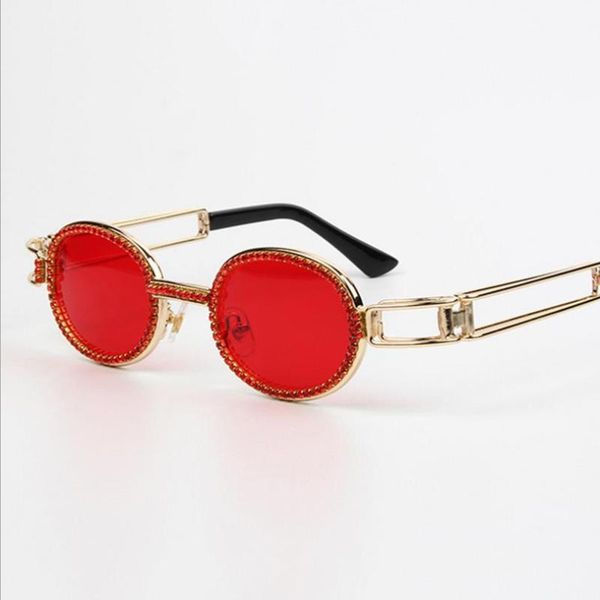 

sunglasses blu-ray pretection alloy brand designer diamond women steampunk multicolor rhinestone shades uv400 oculos, White;black