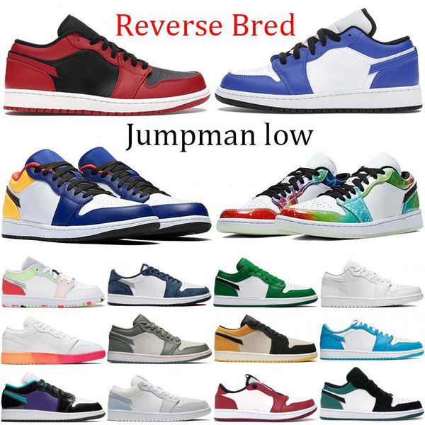 

air women men basketball shoes jumpman 1 nakeskin jordan aj1 aj retro low paris 1s reverse bred white chicago green se multi