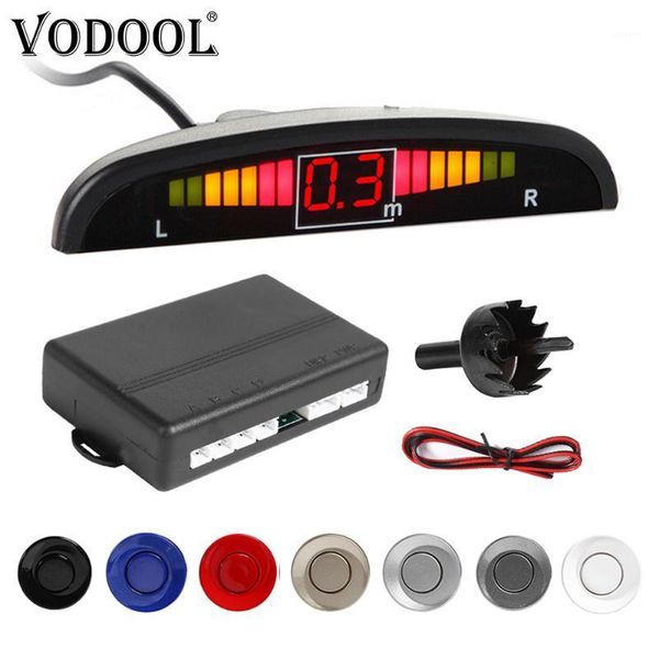 

vodool led car parktronic parking sensor kit auto reverse backup parking radar monitor detector system display with 4 sensors1