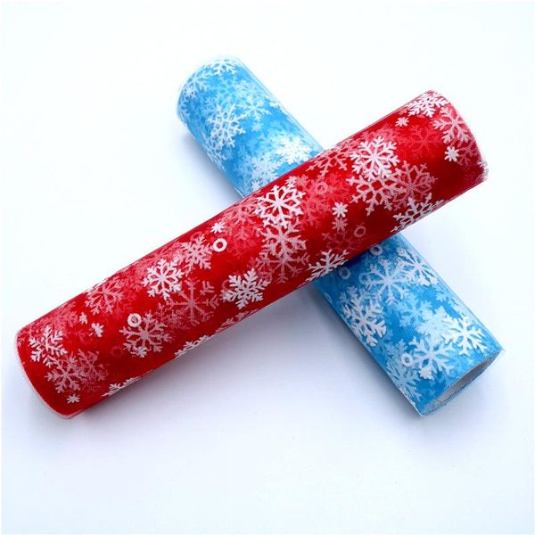 

27см 15 см x10yard сетка рулона тюль снежинка ткань тюль рулон для туту юбка столовая бегун стул стул sash свадебное украшение diy подарок j