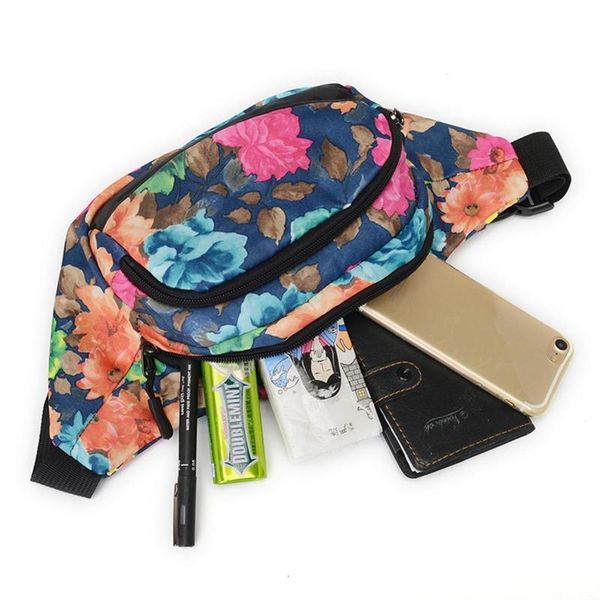

women printed waist fanny pack belt bag travel hip bum chest phone pouch x7ya