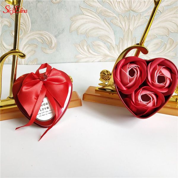 

decorative flowers & wreaths soap flower box petal rose wedding decoration gift valentine's day 5z