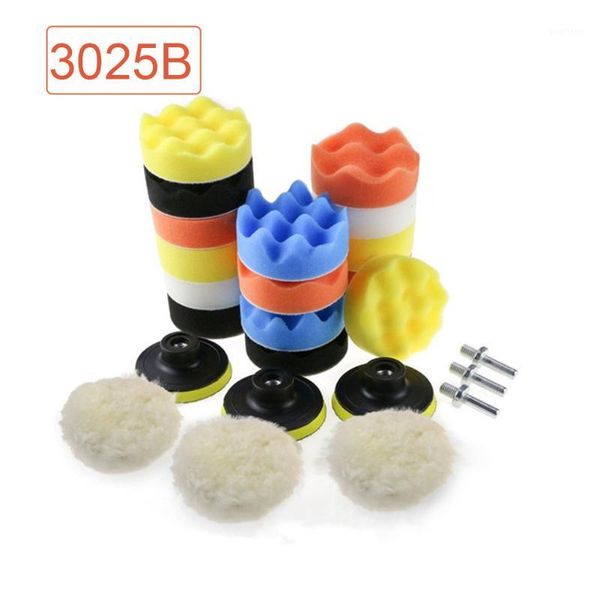 

25pcs soft replaceable sponge wheel anti scratch auto with drill adapter buffer pads set accessories waxing tool car polishing1