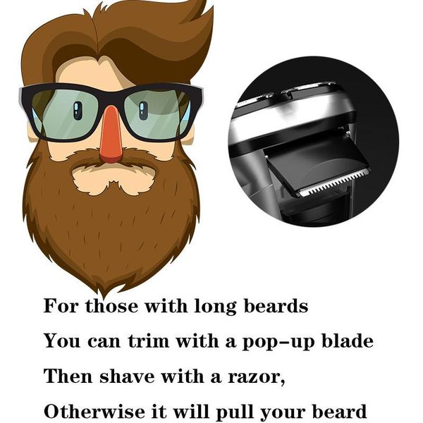 

rechargeable electric shaver 3d triple floating blade head shaver facial care men's beard trimmer machine washable