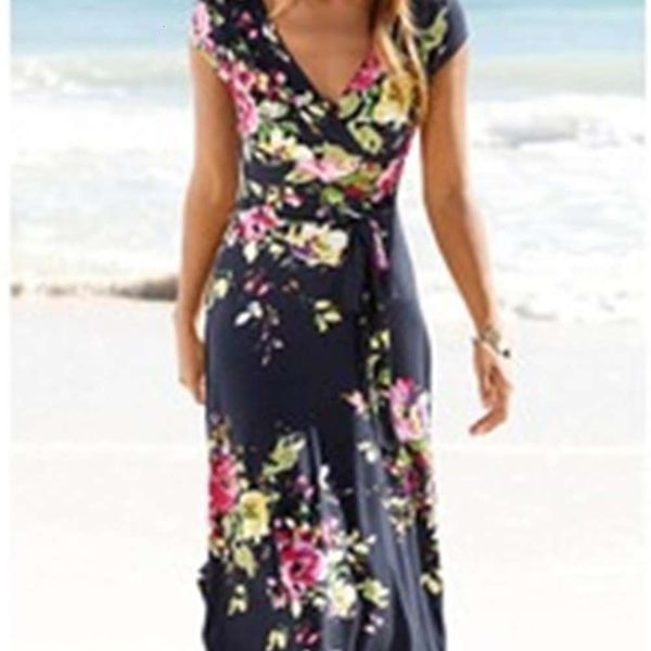 

new v-neck belt print short sve drs long skirt in autumn / winter 2020, Black;gray