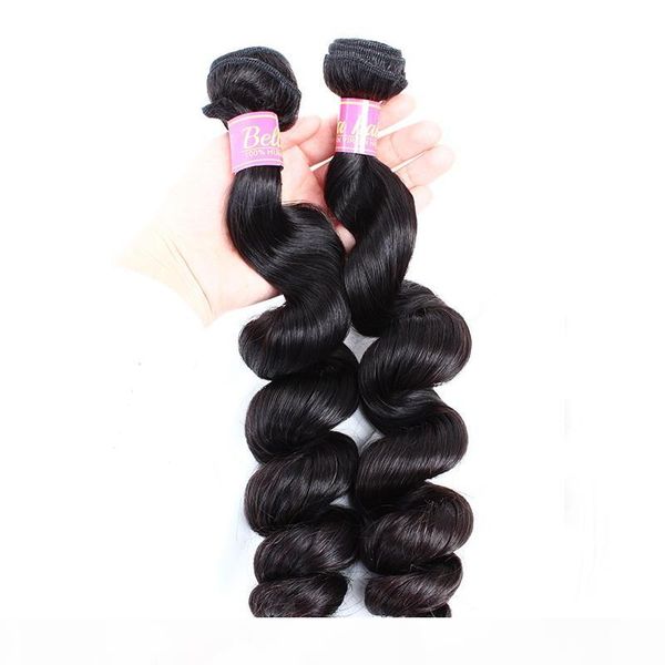 

bella hair grade 9a brazilian human hair extensions wavy loose wave natural black color hair weaves ing