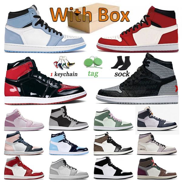 

wholesaleÂ 1 original university blue basketball shoes men women 1s jumpman sneakers high og bred patent chenille trainers sports rebellionai