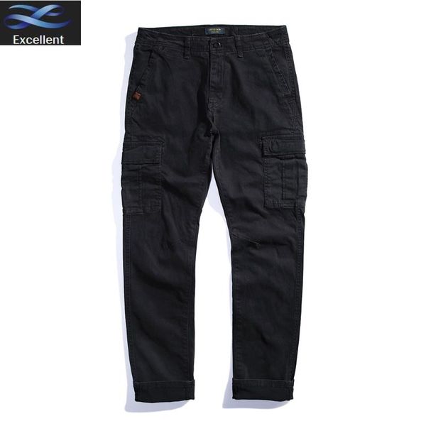 

men's pants cargo mens spring men male pocket ankle-length streetwear tactical trousers hip hop plus size, Black