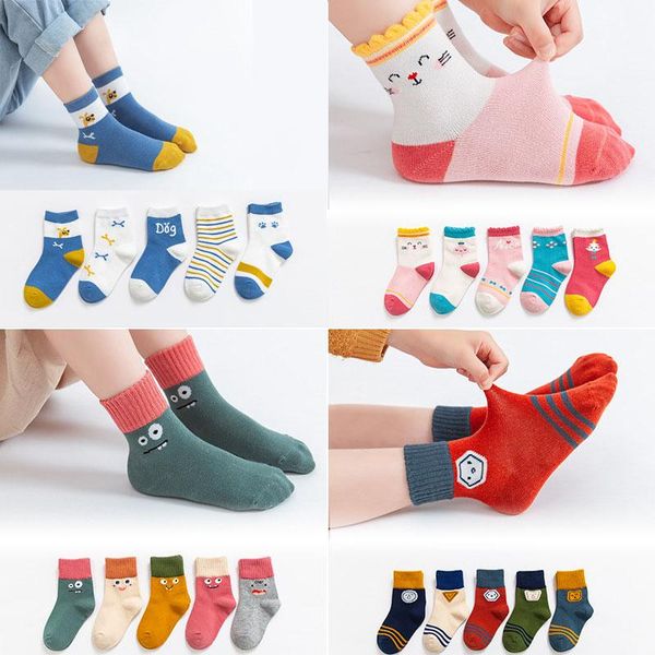 

10 pieces/lot 5 pair face dog pattern lovely safe comfort children sock kids boy girl soft socks chaussette enfant skarpetki, Pink;yellow