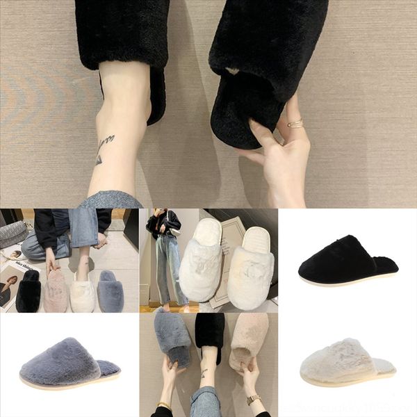 

nakjh new winter plush men house slippers warm indoor slipper plush non-slip soft shoes outdoor cotton shoes, Black