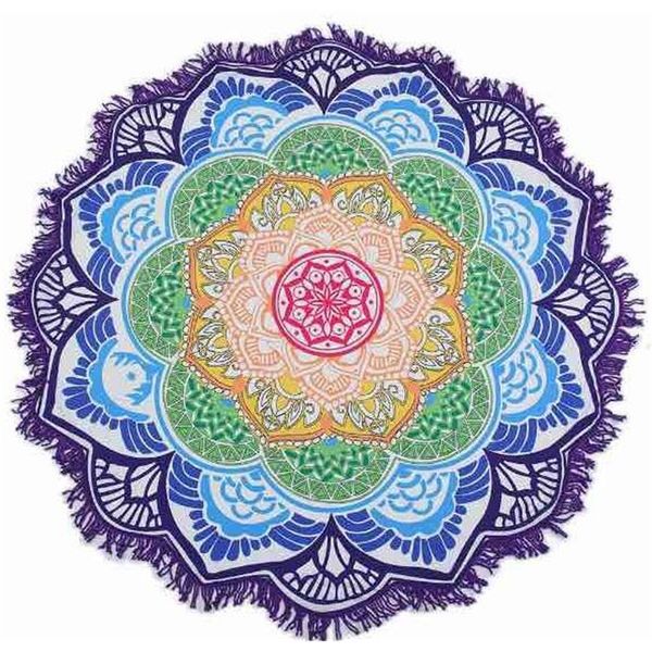 

summer thin round mandala tapestry hippie pareo boho tapestries wrap shawl throw towel blanket mat beach cover up scarf g395, Blue;gray