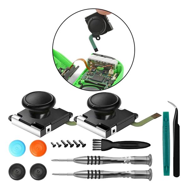 

замена joystick analog thumb stick для контроллера коммутатора (17 шт.), включает в себя 2 пакета коммутатора аналогового пальца, крестную о