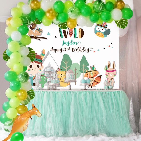 

цифу 108 шт. зеленый шар цепи комбинированные джунгли вечеринка декор сафари вечеринка джунгли тема день рождения декор декор детские детски