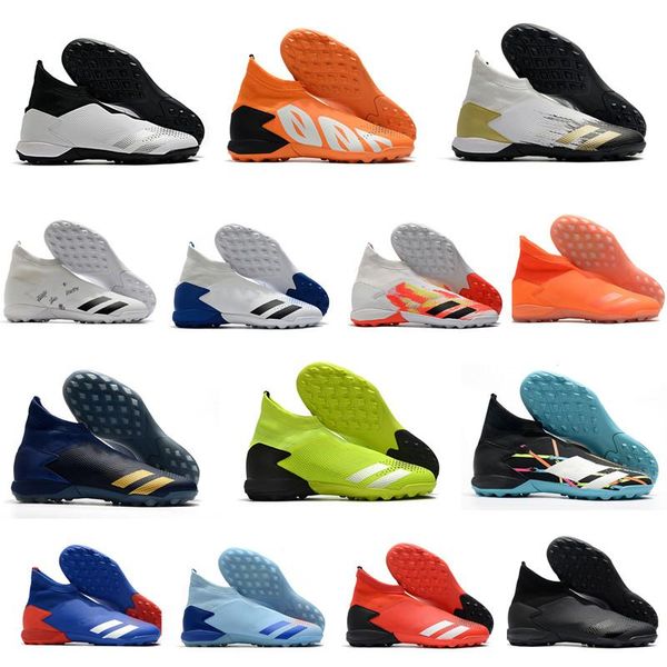 

mens original predator mania 20+ tf football boots black white soccer shoes red soccer cleats size 39-45