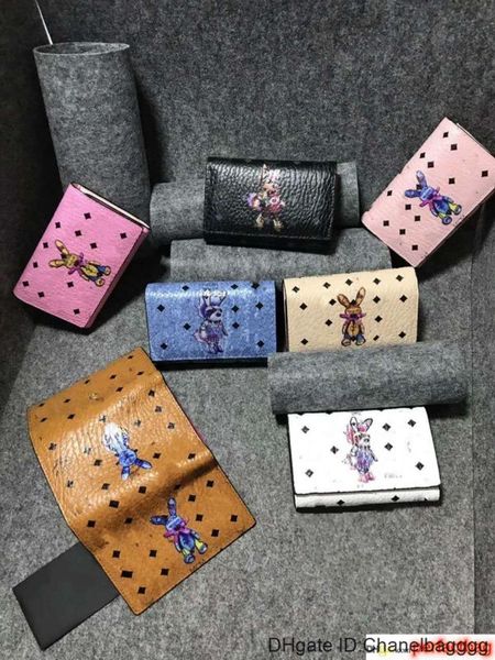 

2017 new korean three fold 3d rabbit wallet, Red;black