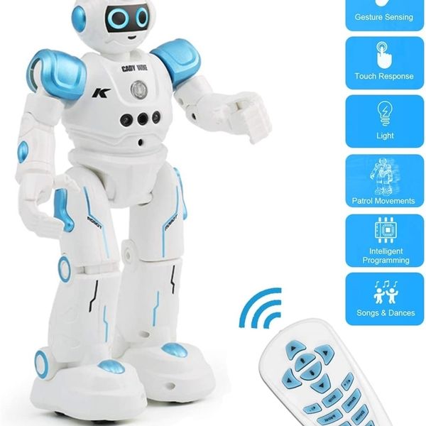 Robot RC per bambini, telecomando a infrarossi programmabile intelligente e robot per rilevamento dei gesto con luci musicali, camminando, cantando 20121111