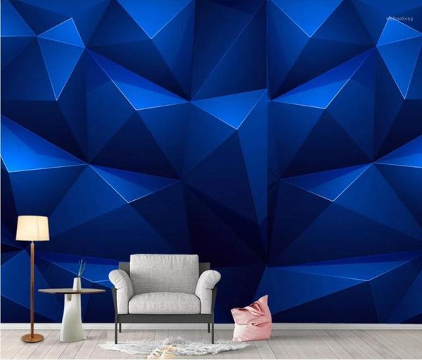 

wallpapers blue abstract geometric wallpaper wall mural for living room creative paper waterproof canvas contact home decor1