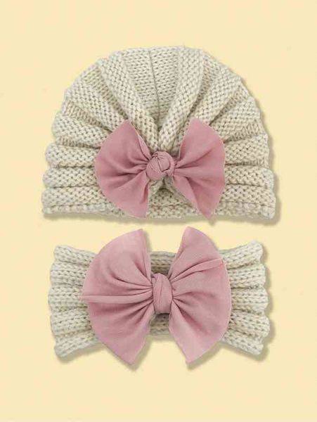 

baby bow decor hat & headband she03, Yellow