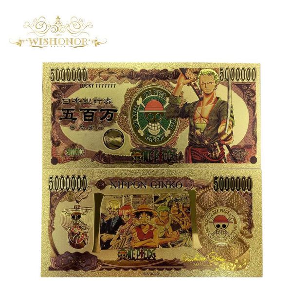 

10pcs lot nice grandista monkey d luffy grandline men luffy anime collectible 5000000 yen gold banknote for collection wmthmw xhlove