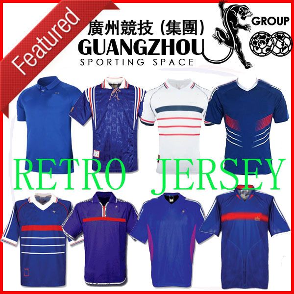 

1998 france retro 2002 zidane henry maillot de foot set soccer jerseys 1996 2004 football shirt 2010 100th anniversary finals 2006 2000, Black