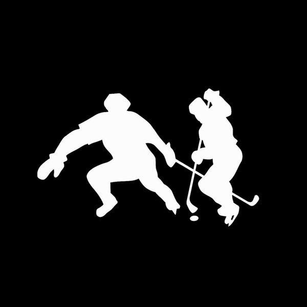 

14.3*8.9cm unique hockey graphic car reflective stickers vinyl black silver c16-0553