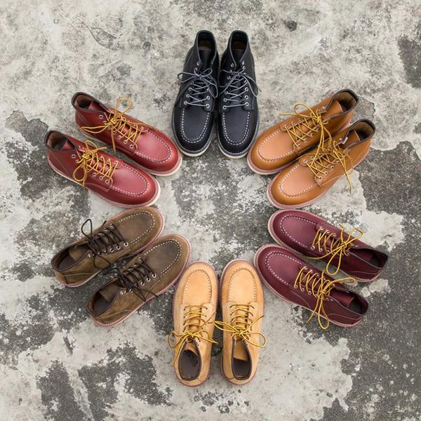 

2020 men's boots spring red ankle boots man wing warm outdoor work martin cowboy motorcycle heel male, Black