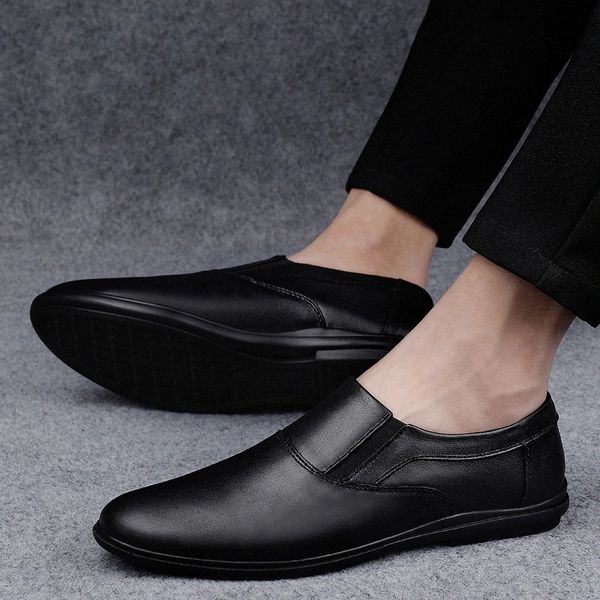 

genuine leather shoes men slip on flats fashion men's casual shoes outdoor brand man soft comfortable slip on breathable shoes #rg9l